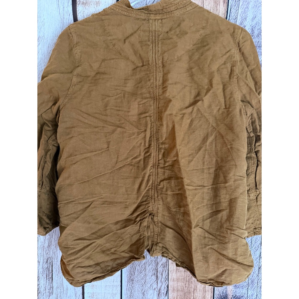 Hei Hei Anthropologie Linen Blend Boho Open Front Jacket Brown Boho Fall Small - Picture 6 of 9